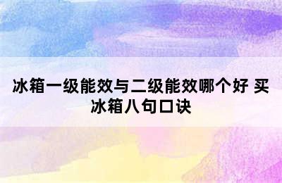 冰箱一级能效与二级能效哪个好 买冰箱八句口诀